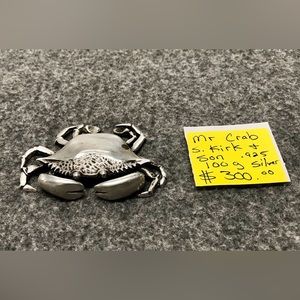 100g .925 silver Mr. crab figurine. S.Kirk and son